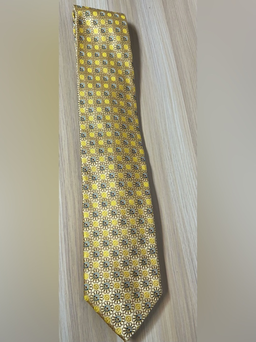 Robert Talbott Yellow Gold Floral Silk Tie Extra Long